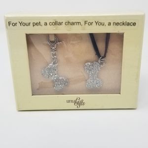 Little Gifts Dog Bone Necklace w/ Collar Charm